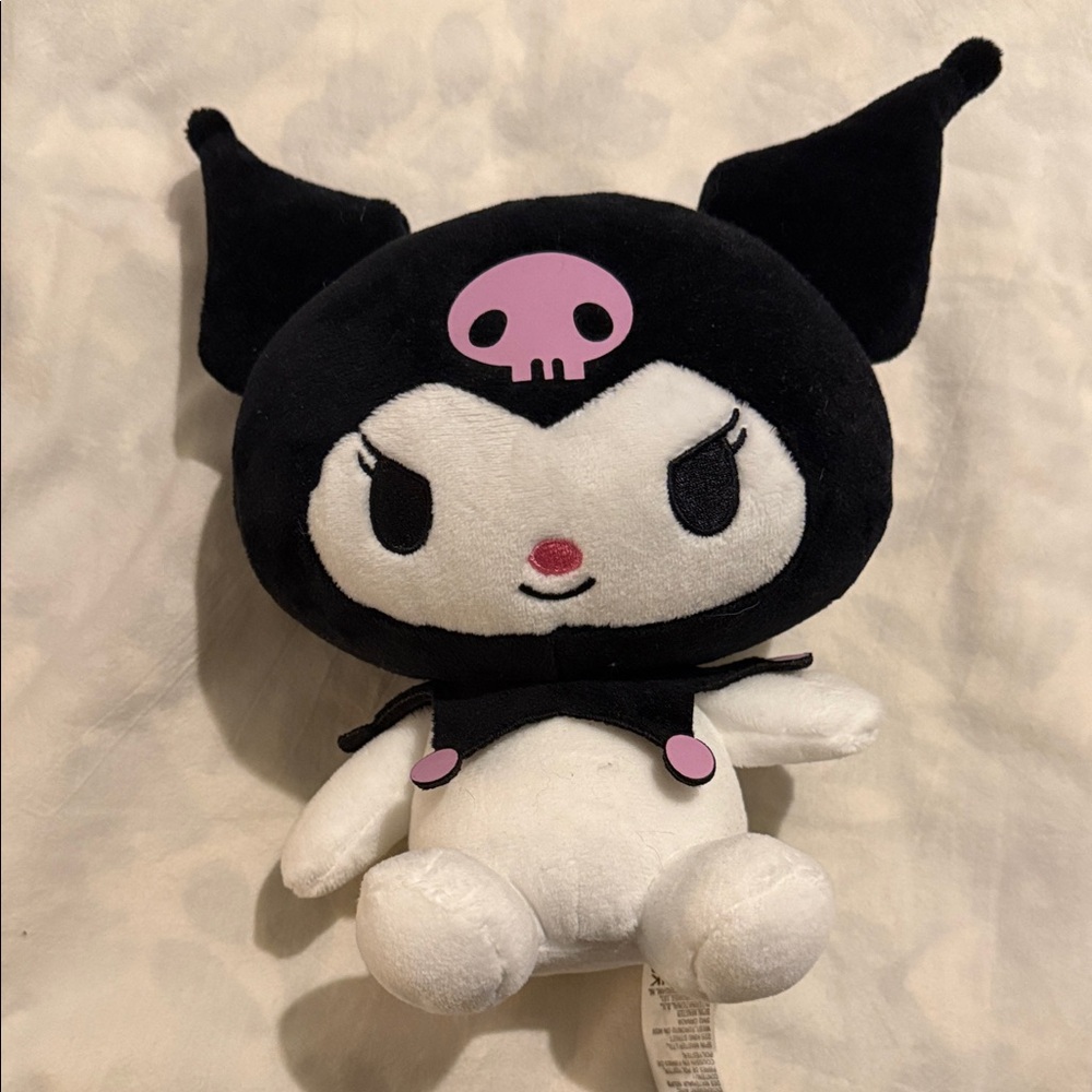 Sanrio Kuromi Plush Doll Black White Pink
